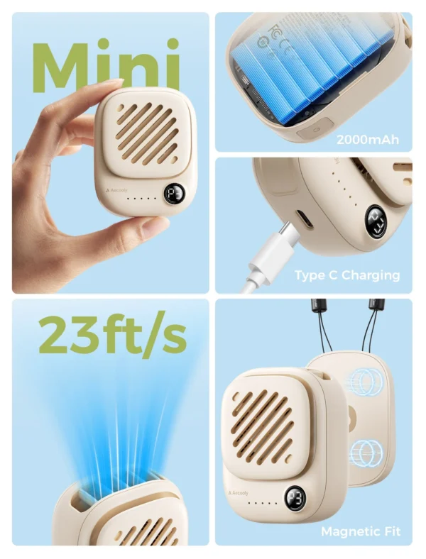 Mini Portable Neck Fan Click 01