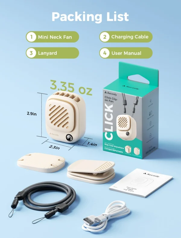 Mini Portable Neck Fan Click Clip