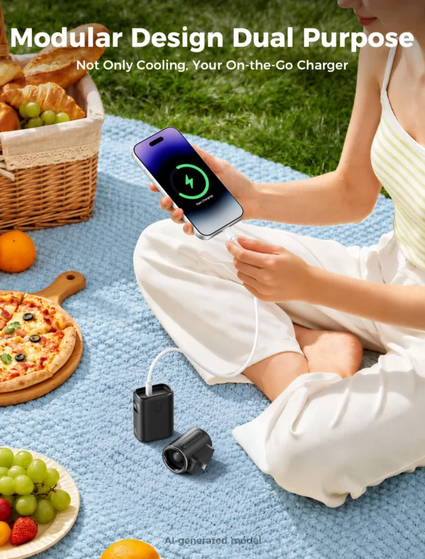 Portable Handheld Fan Air Mate & 2200mAh Power Bank