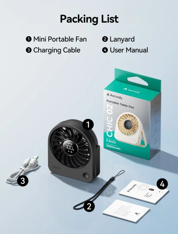 Portable Table Fan Chic 02