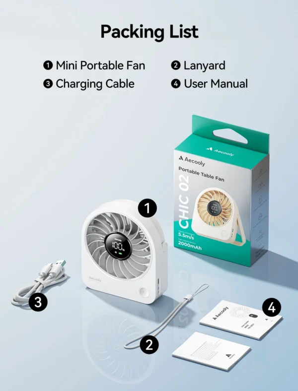 Portable Table Fan Chic 02