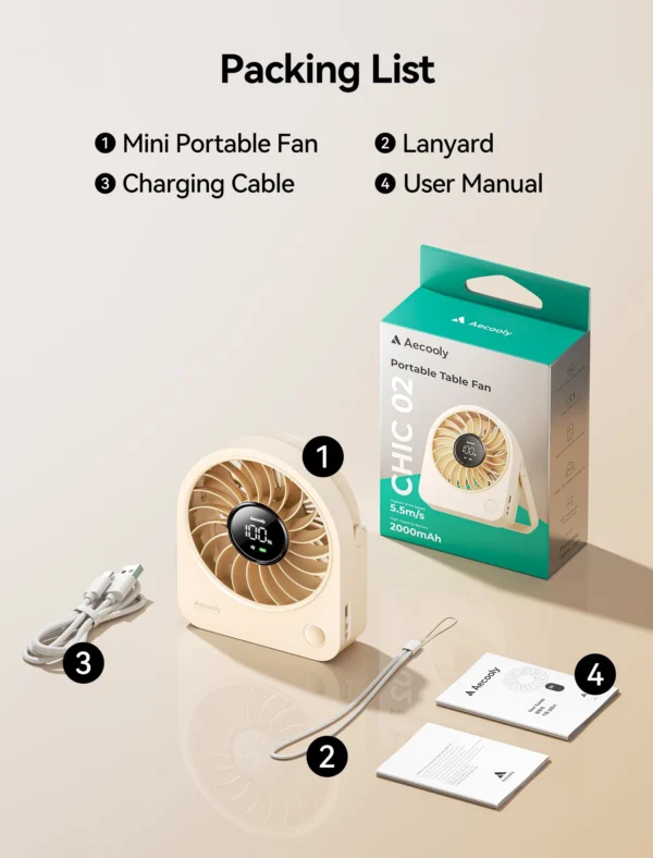Portable Table Fan Chic 02