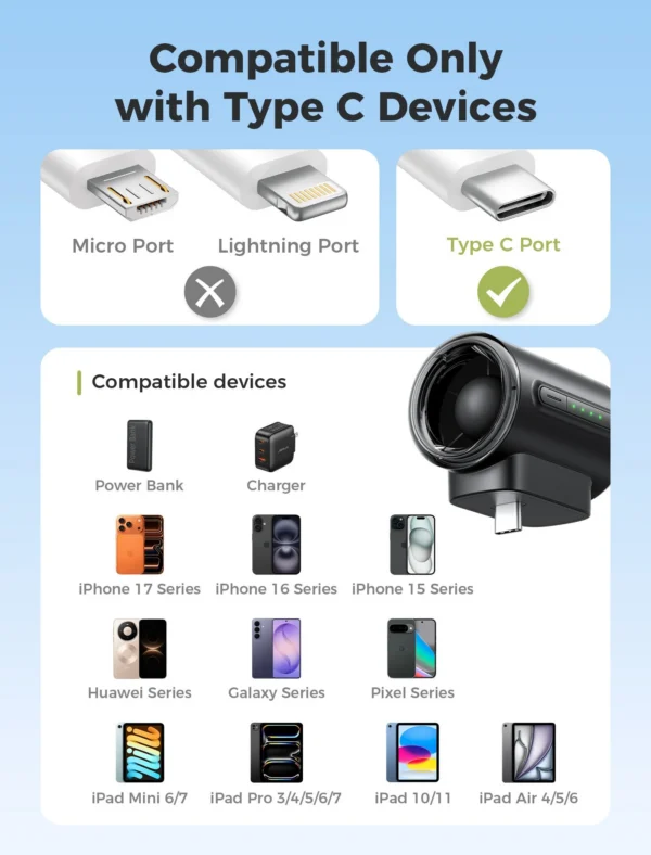 Powerful Type C Phone Fan Air Mate