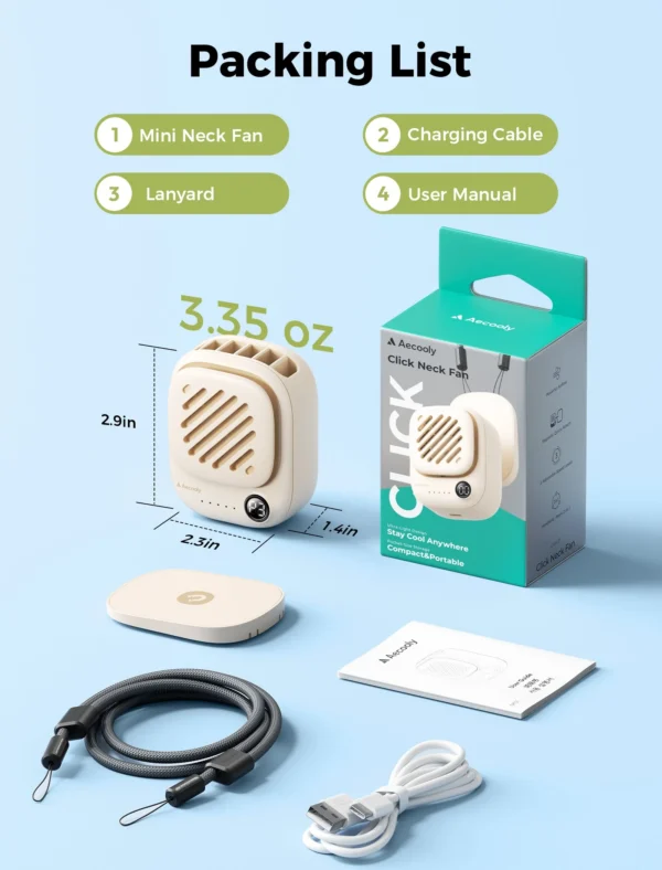 Mini Portable Neck Fan Click 01
