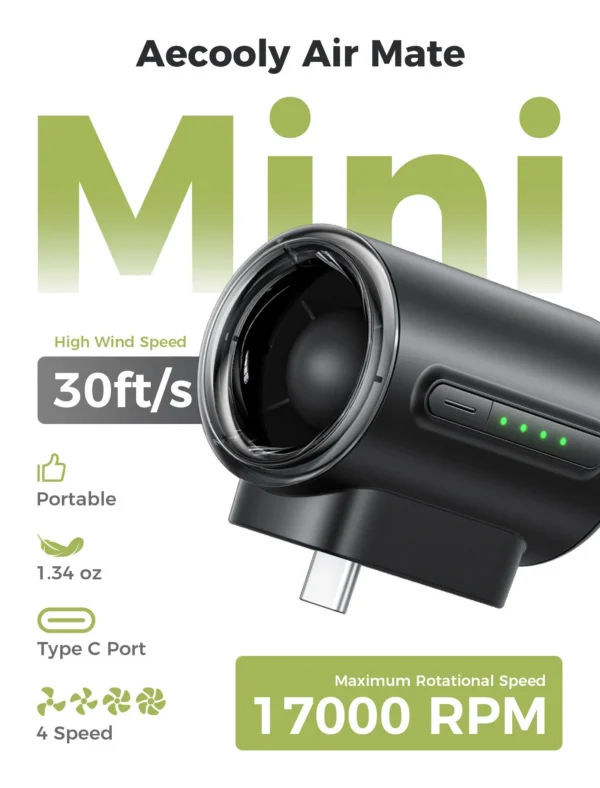 Powerful Type C Phone Fan Air Mate