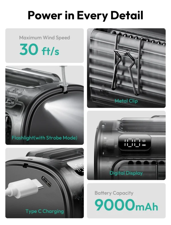 Flow 9000mAh | High Velocity Waist Fan